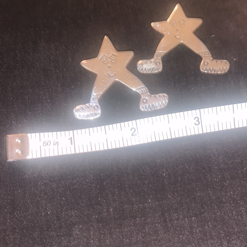 Sterling silver pickle ball stars earrings. - Picture 8 of 9